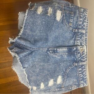 Mudd Blue Jean Shorts High-Waisted Distressed